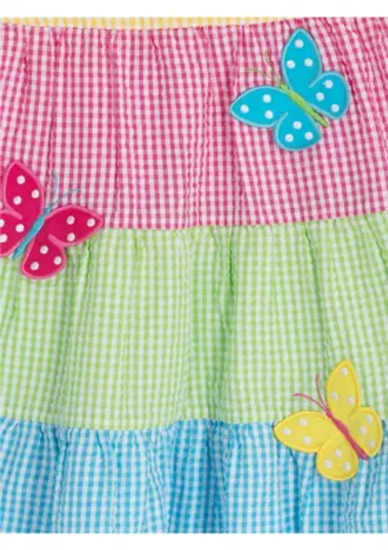 Toddler Girls Butterfly Multicolor Seersucker Dress