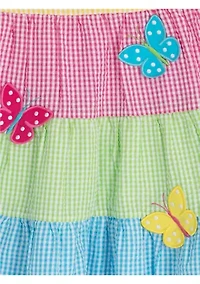 Toddler Girls Butterfly Multicolor Seersucker Dress