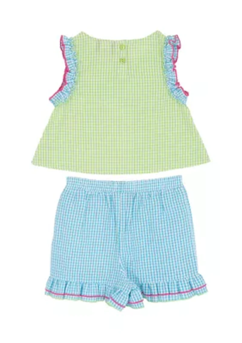 Toddler Girls Flamingo Seer Short Set