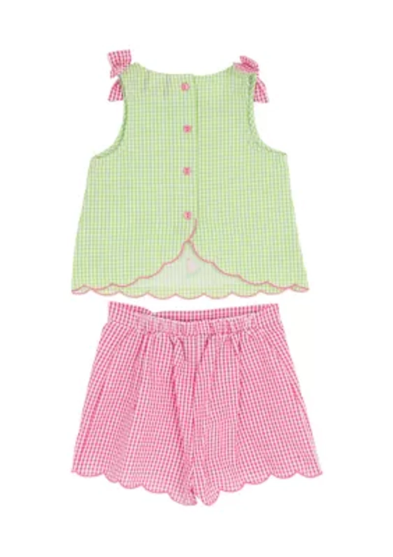 Toddler Girls Watermelon Seer Shorts Set