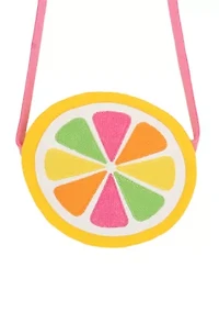 Toddler Girls Yellow Checkered Lemon Embroidered Dress