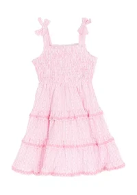 Toddler Girls Sleeveless Tiered Smocked Dress