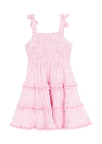 Toddler Girls Sleeveless Tiered Smocked Dress