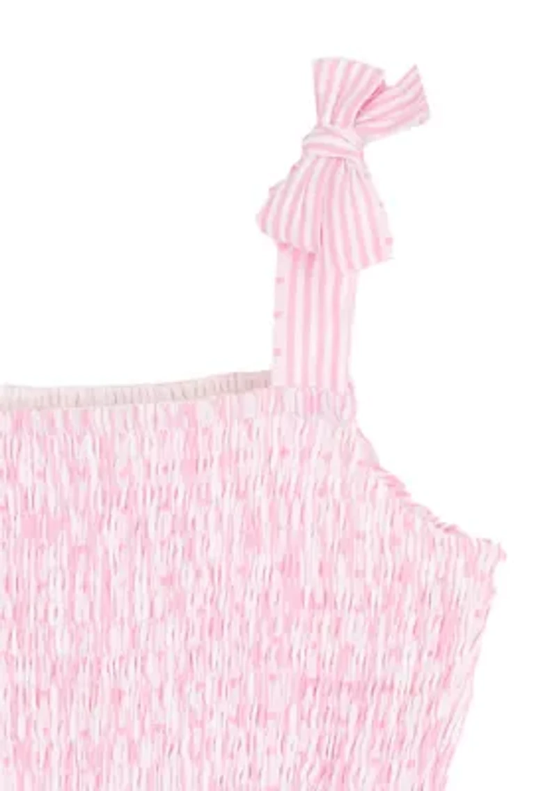Toddler Girls Sleeveless Tiered Smocked Dress