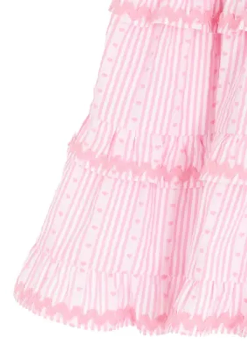 Toddler Girls Sleeveless Tiered Smocked Dress