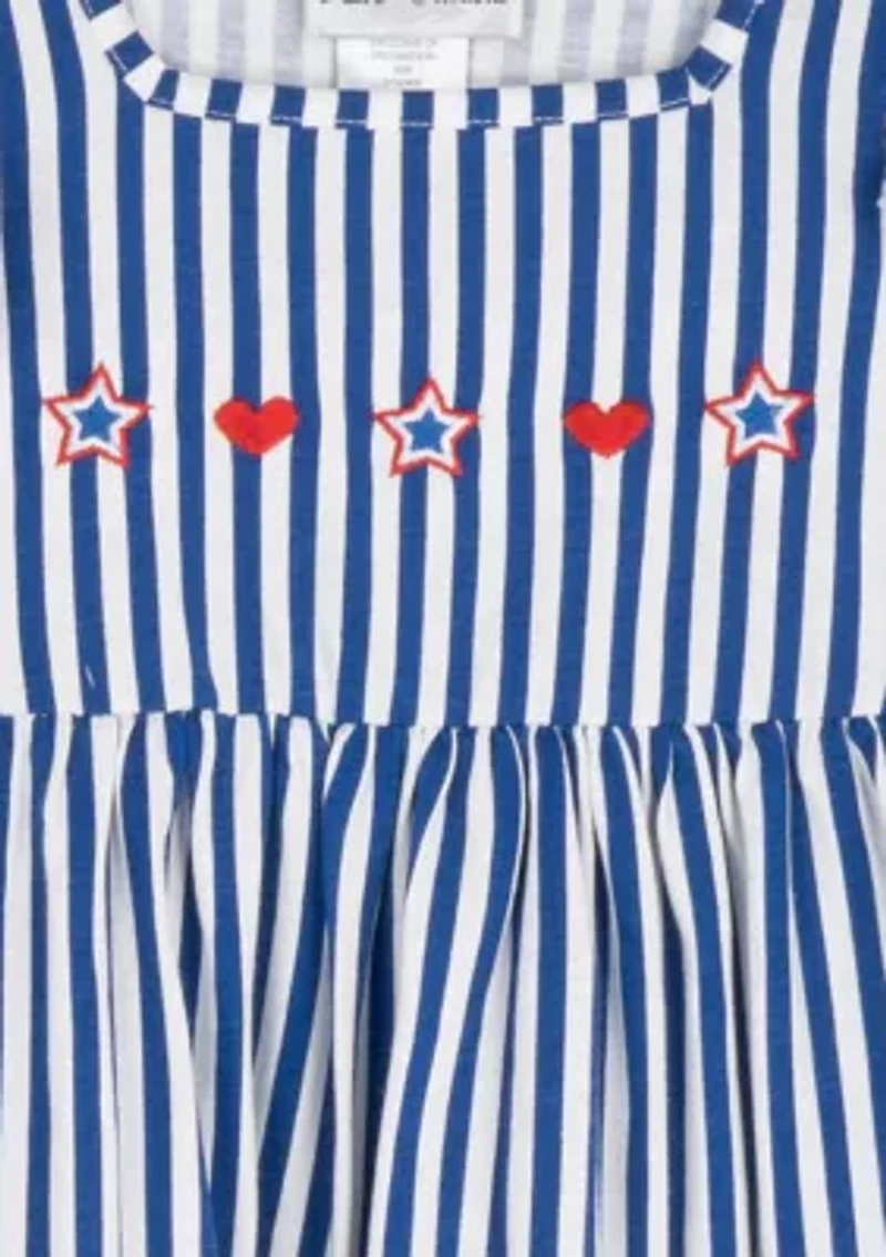 Toddler Girls Cherry Bow and Striped Dress Set