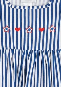 Toddler Girls Cherry Bow and Striped Dress Set