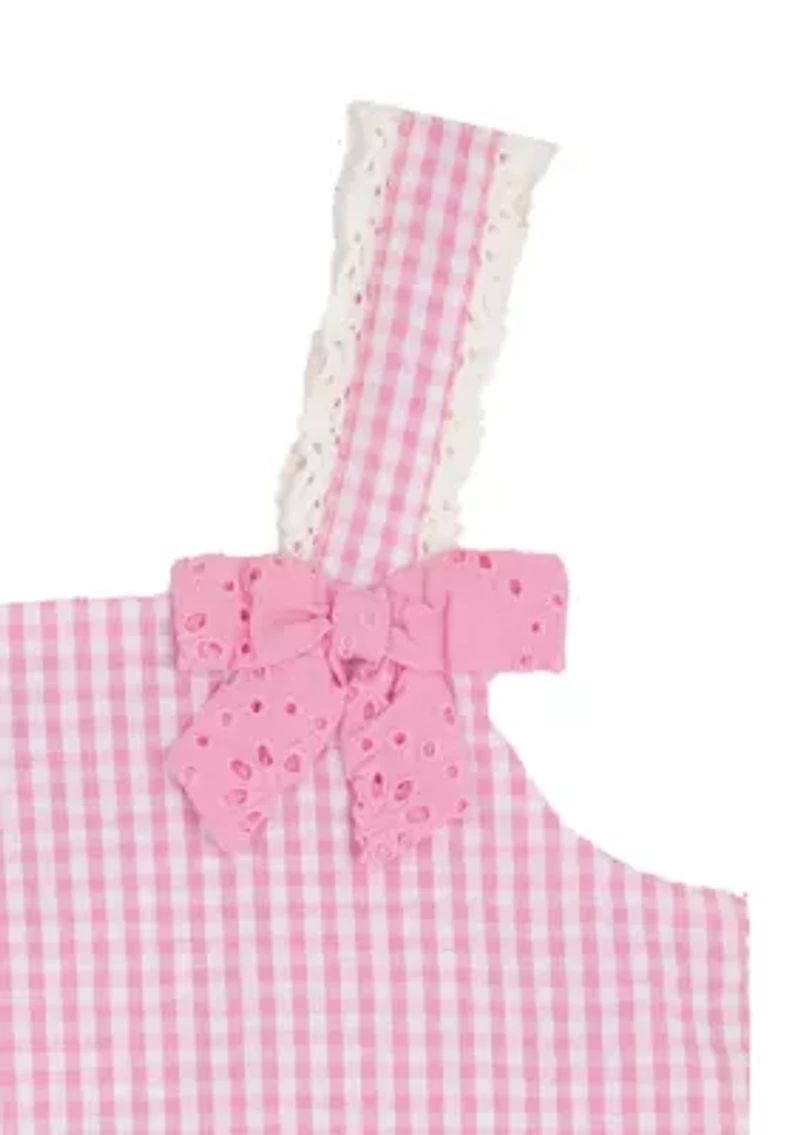 Toddler Girls Gingham Top and Shorts Set