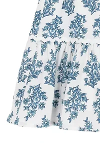 Toddler Girls Smocked Print Dress