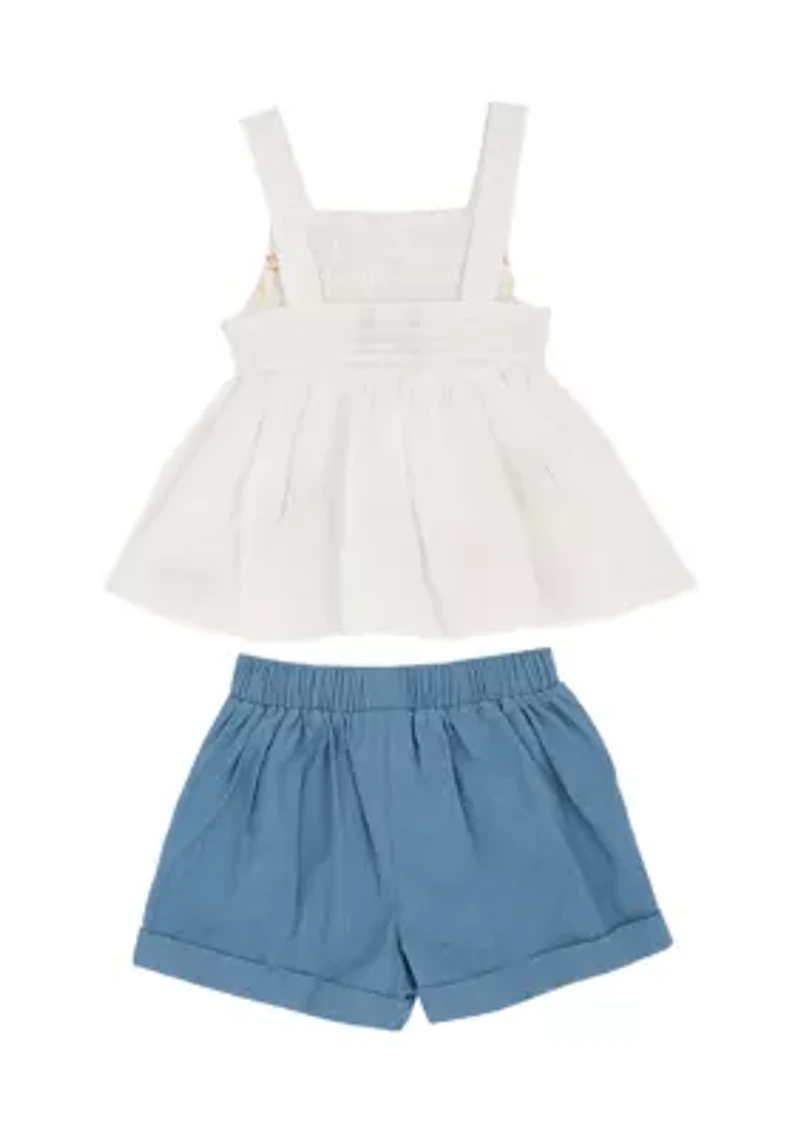 Toddler Girls Animal Print Top and Shorts Set