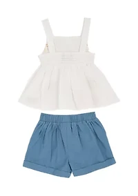 Toddler Girls Animal Print Top and Shorts Set