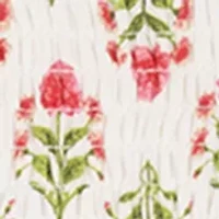 Toddler Girls Block Print Smocked Tie Dress