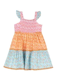 Toddler Girls Floral Tiered Dress