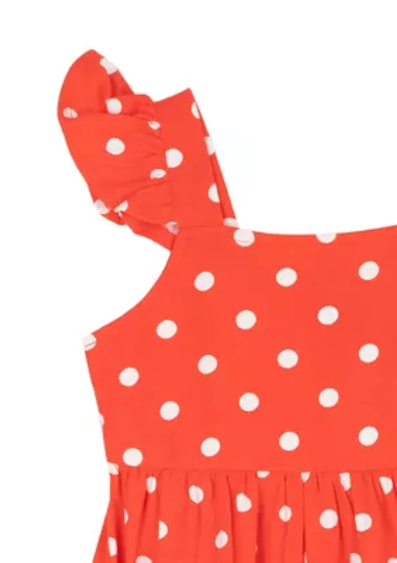 Toddler Girls Fruit Stamp and Polka Dot Print Dress Set