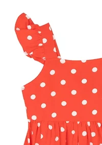 Toddler Girls Fruit Stamp and Polka Dot Print Dress Set