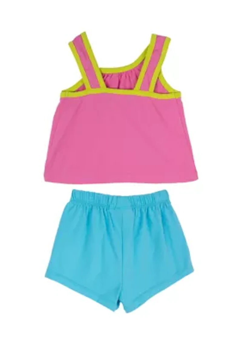 Baby Girls Flamingo Graphic Top and Shorts Set