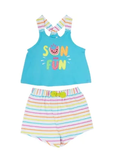 Baby Girls Sun Fun Appliqué Top and Shorts Set