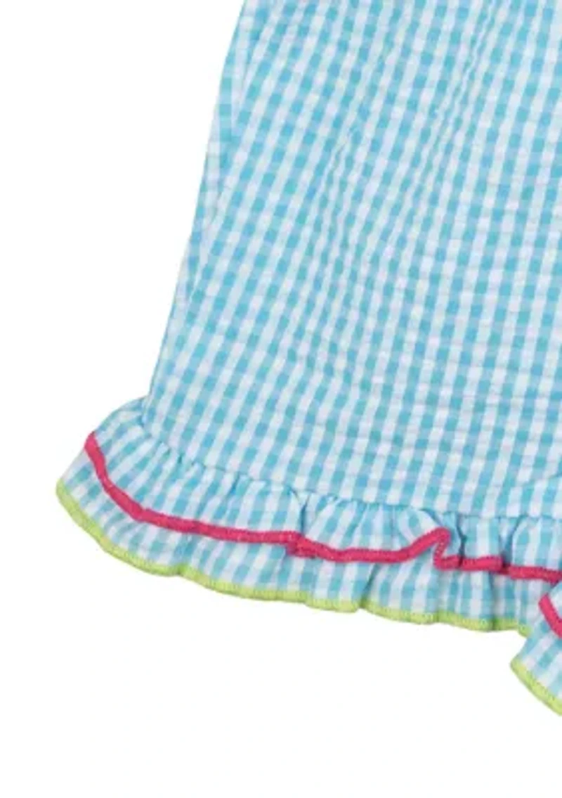 Baby Girls Beach Appliqué Seersucker Top and Shorts Set