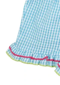 Baby Girls Beach Appliqué Seersucker Top and Shorts Set