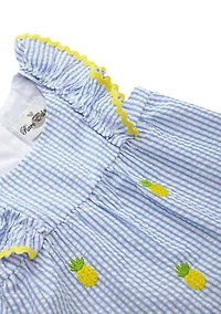 Baby Girls Pineapple Seersucker Shorts Set