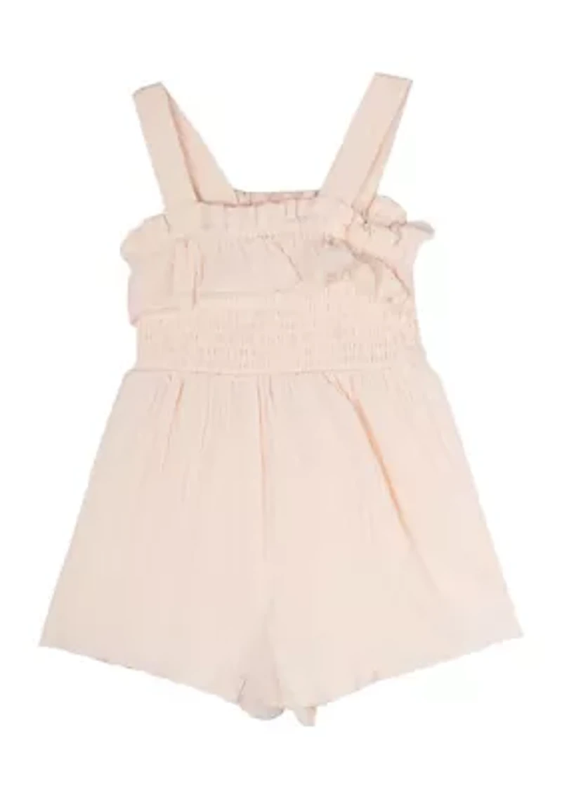 Baby Girls Gauze Knit Cherry Embroidered Romper