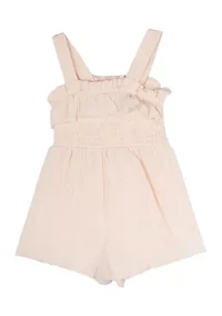 Baby Girls Gauze Knit Cherry Embroidered Romper
