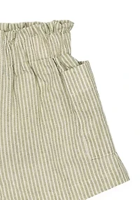 Baby Girls Embroidered Top with Linen Shorts