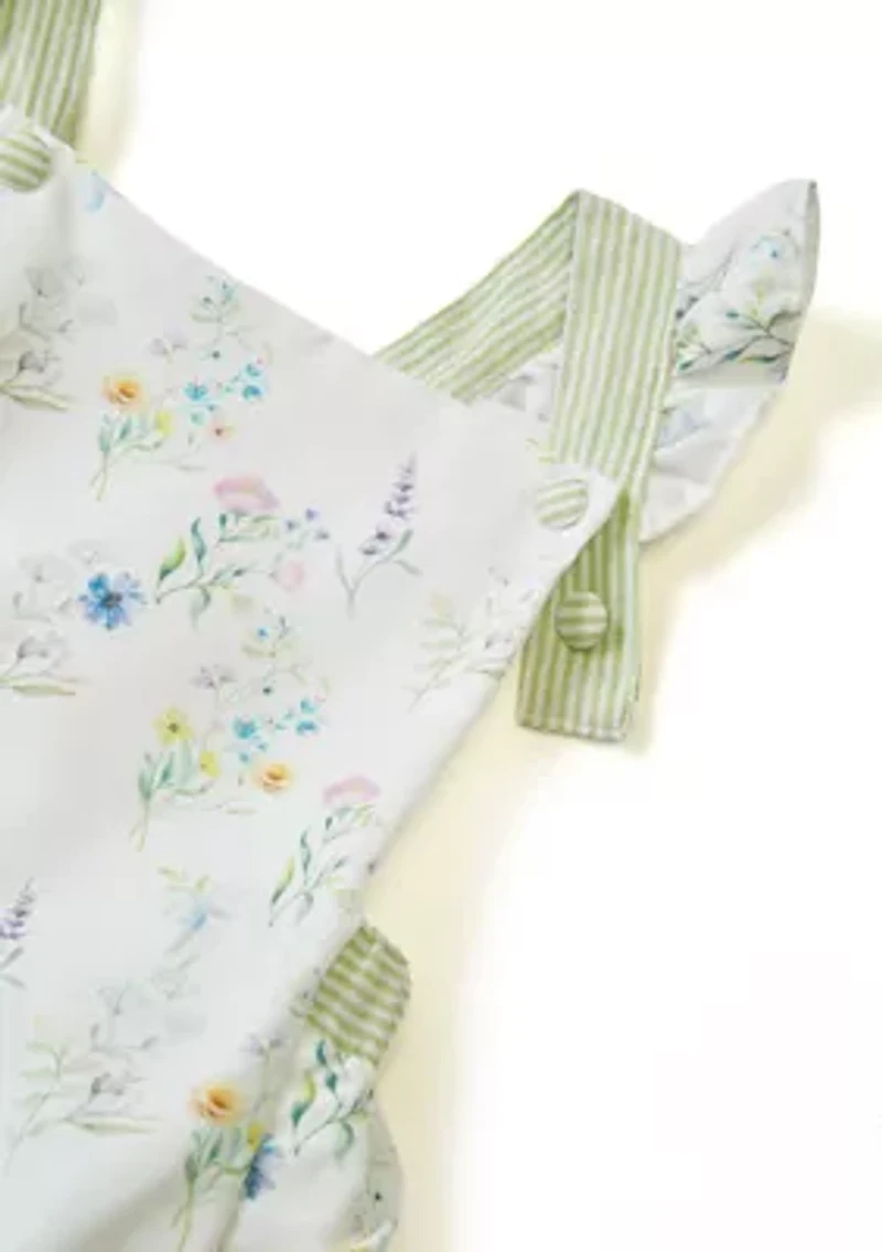 Baby Girls Floral Printed Bodysuit Set with Headband