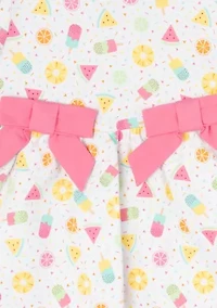 Baby Girls Printed Knit Dress with Bloomer and Headband