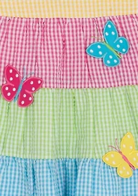 Baby Girls Butterfly Tiered Seersucker Dress