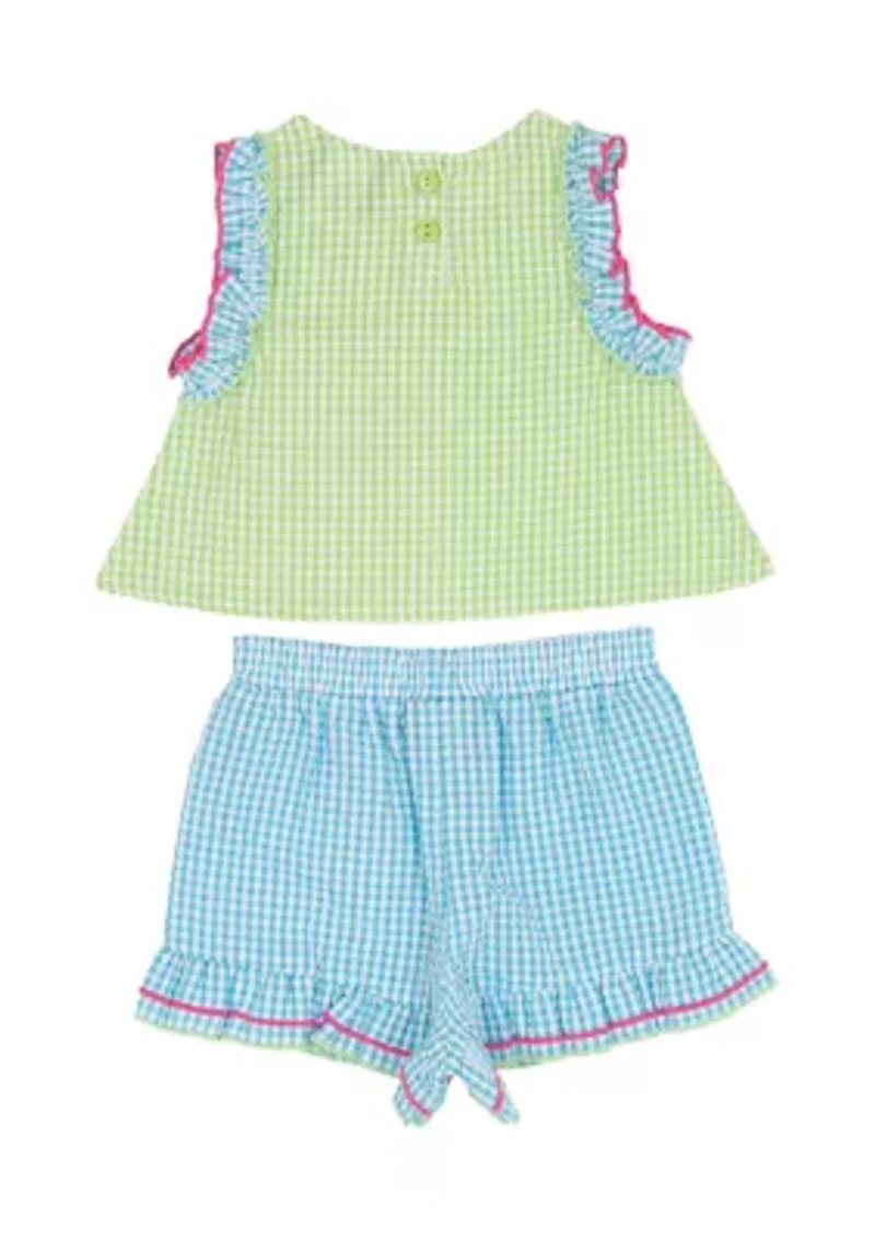 Baby Girls Flamingo Seer Shorts Set
