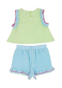 Baby Girls Flamingo Seer Shorts Set