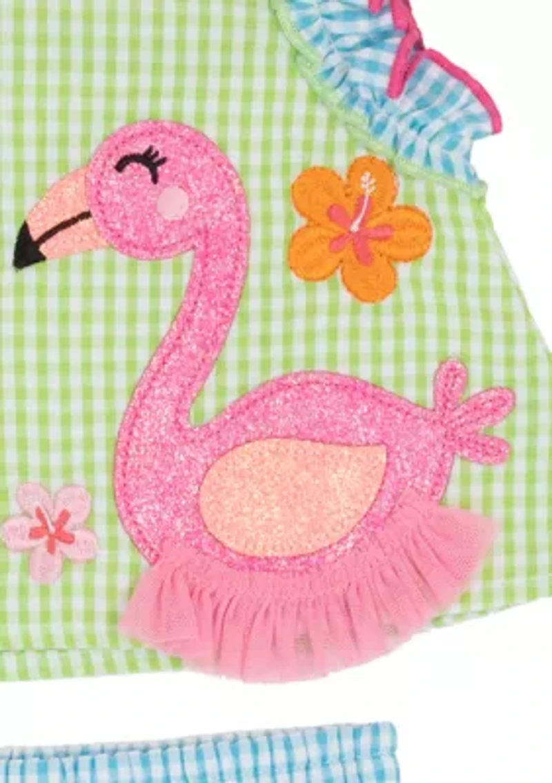 Baby Girls Flamingo Seer Shorts Set