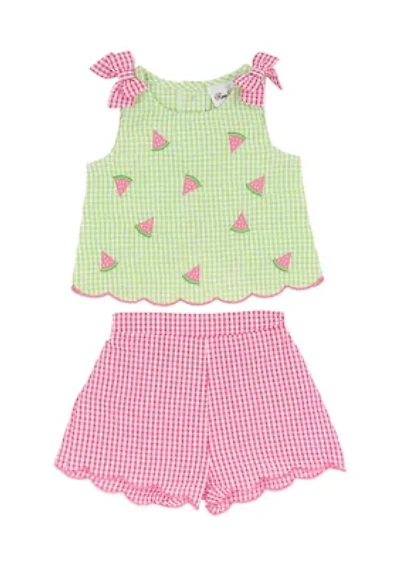 Baby Girls Lemon Seer Shorts Set