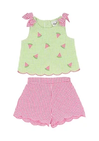 Baby Girls Lemon Seer Shorts Set