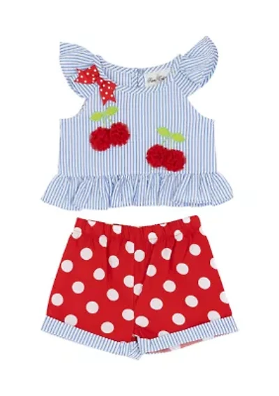 Baby Girls Cherry Seer Shorts Set