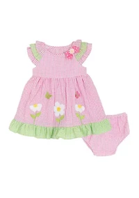Baby Girls Daisy Appliqué Dress