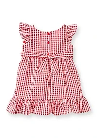 Baby Girls Sleeveless Strawberry Seersucker Dress