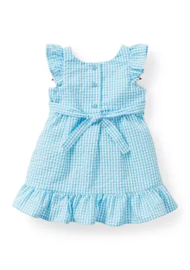 Baby Girls Sleeveless Watermelon Seersucker Dress