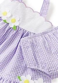 Baby Girls Sleeveless Scalloped Seersucker Dress