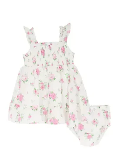 Baby Girls Sleeveless Printed Floral Dress