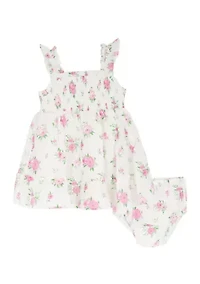 Baby Girls Sleeveless Printed Floral Dress