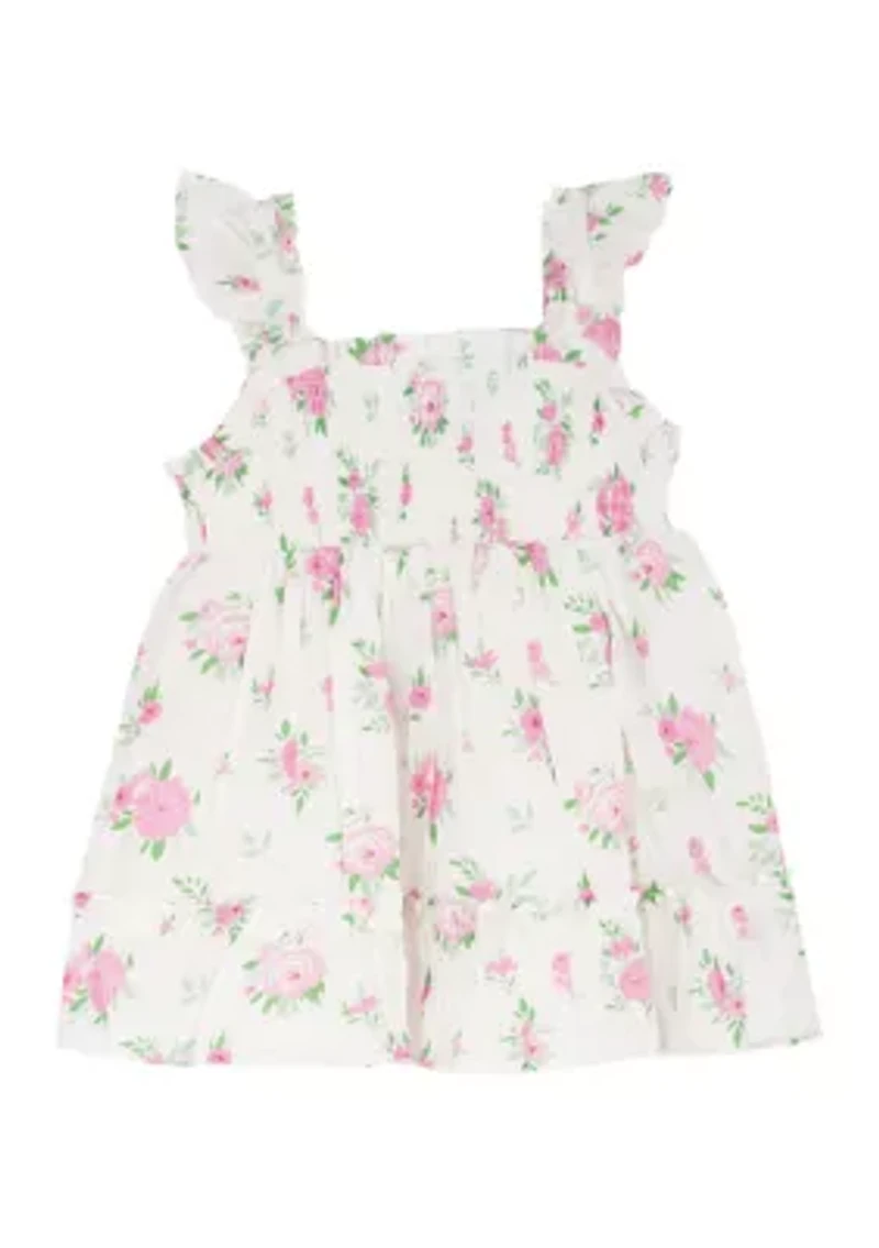 Baby Girls Sleeveless Printed Floral Dress