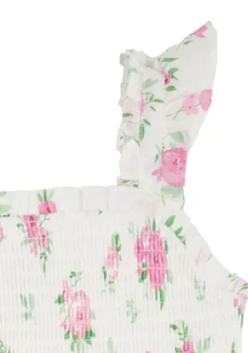 Baby Girls Sleeveless Printed Floral Dress