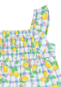 Baby Girls Lemon Print Shirts and Shorts Set