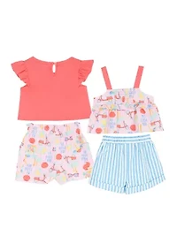 Baby Girls Summer Print Tops and Shorts Set