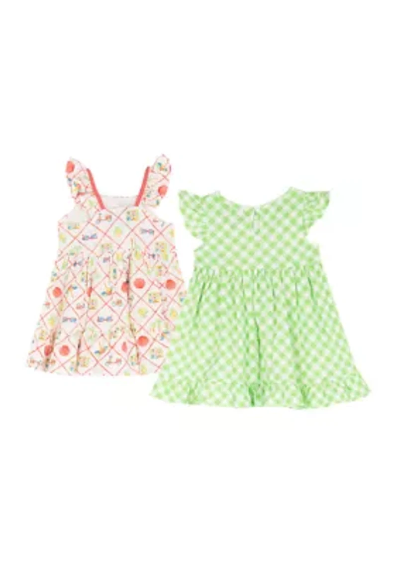 Baby Girls Check Print and Summer Dress Set