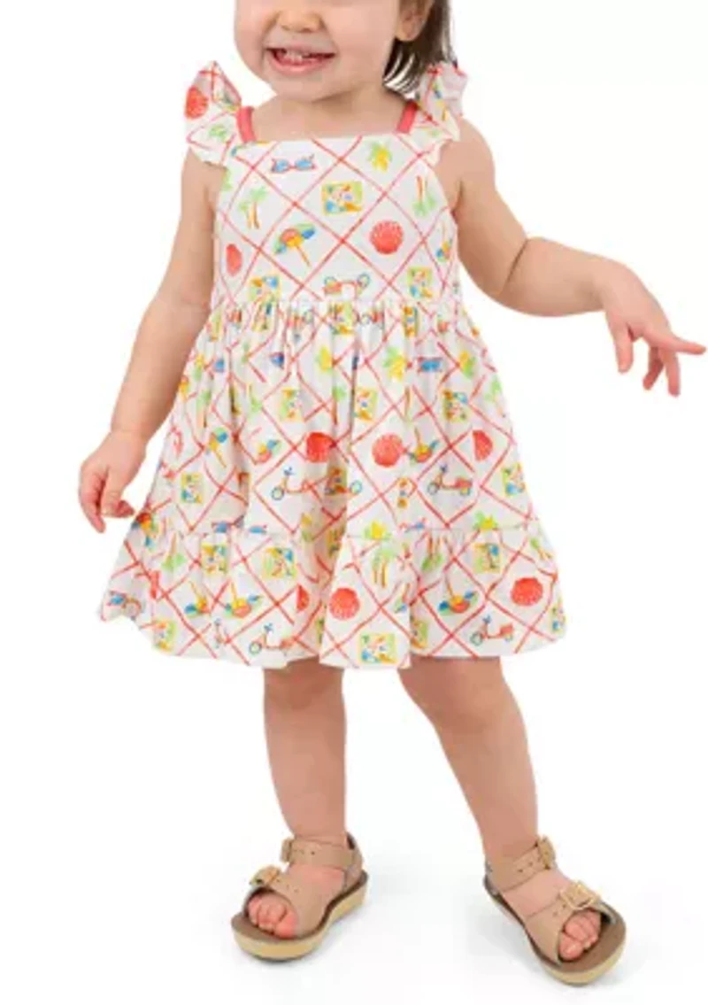 Baby Girls Check Print and Summer Dress Set
