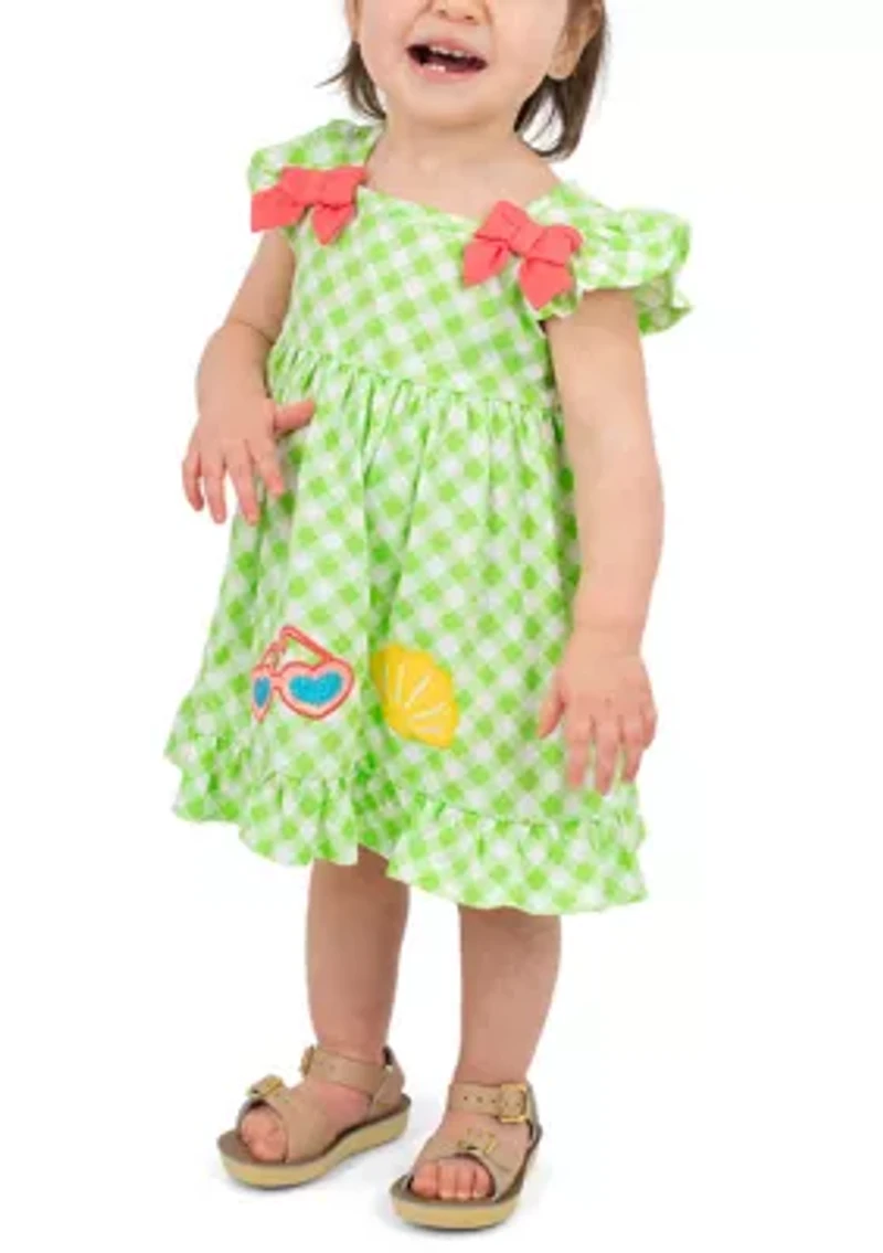Baby Girls Check Print and Summer Dress Set