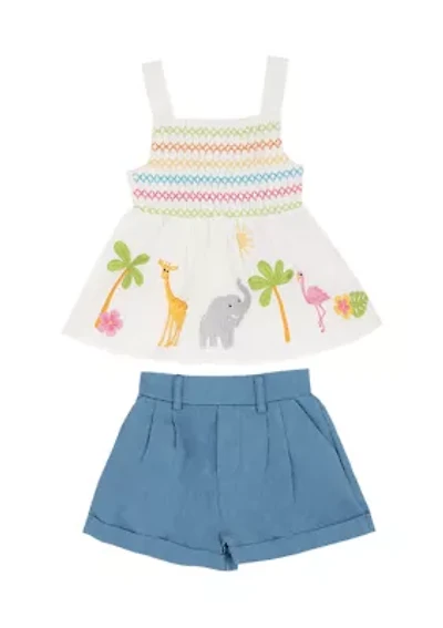 Baby Girls Animal Shorts Set